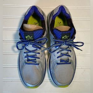 Abeo Ladies Sneakers Sz 9.5 Gently Used Blue-Silver-Lime Green Removable Inserts